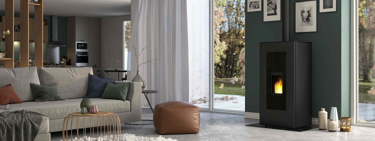 Poêle à granulés carré