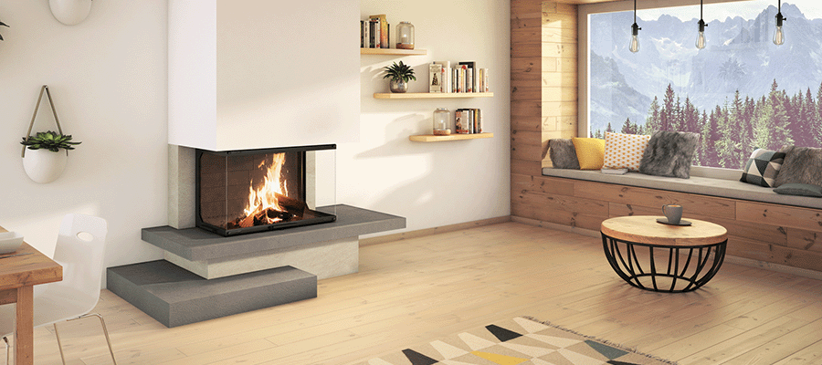 Cheminée 3 Vitres ATRA sur mesure