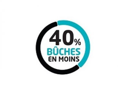 Logo 40% de bûches en moins