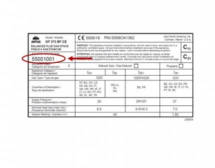Aide numéro de série appareil à gaz